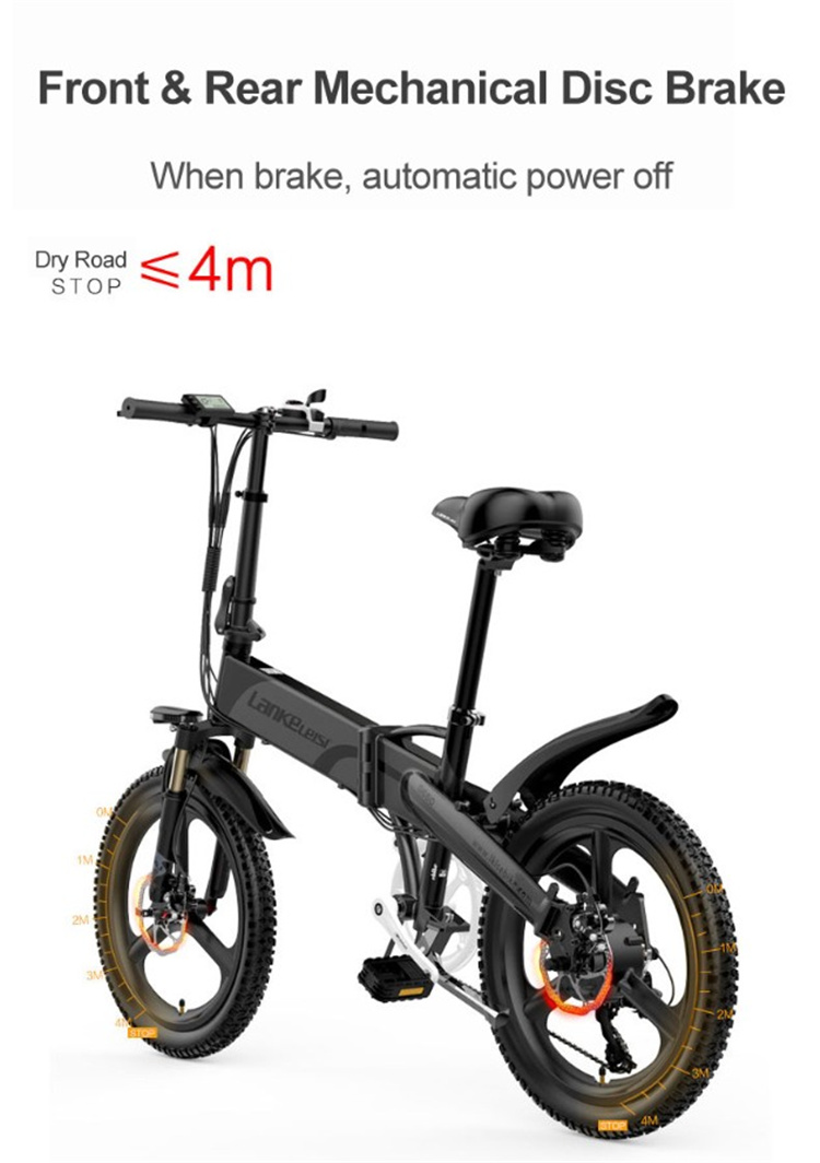 LANKELEISI G660 20 inch folding electric bike e bike aluminum alloy frame 48V 14.5ah lithium battery ebike 400w electric bicycle