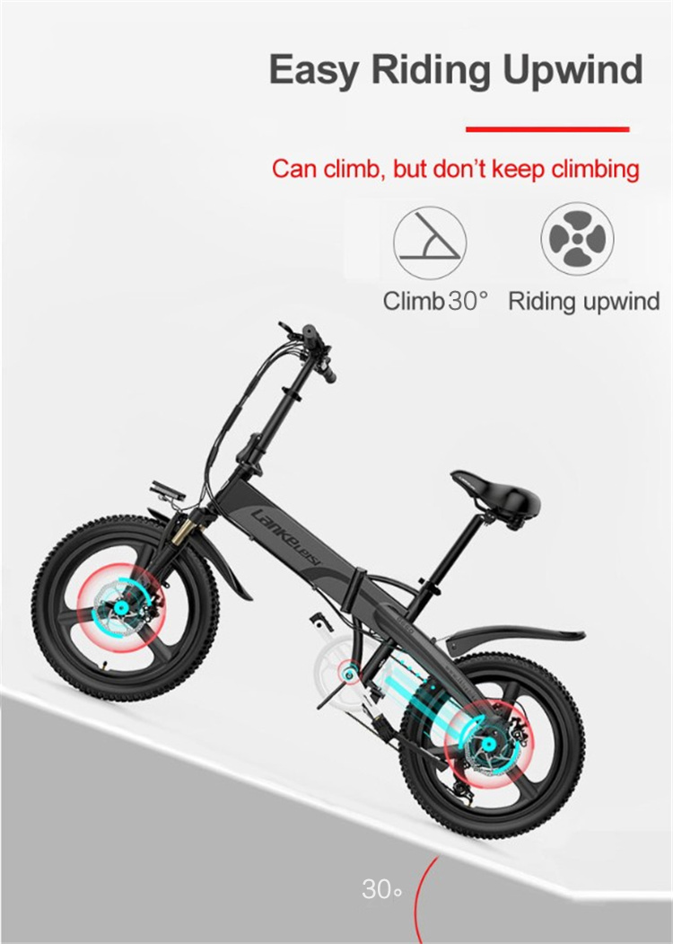 LANKELEISI G660 20 inch folding electric bike e bike aluminum alloy frame 48V 14.5ah lithium battery ebike 400w electric bicycle