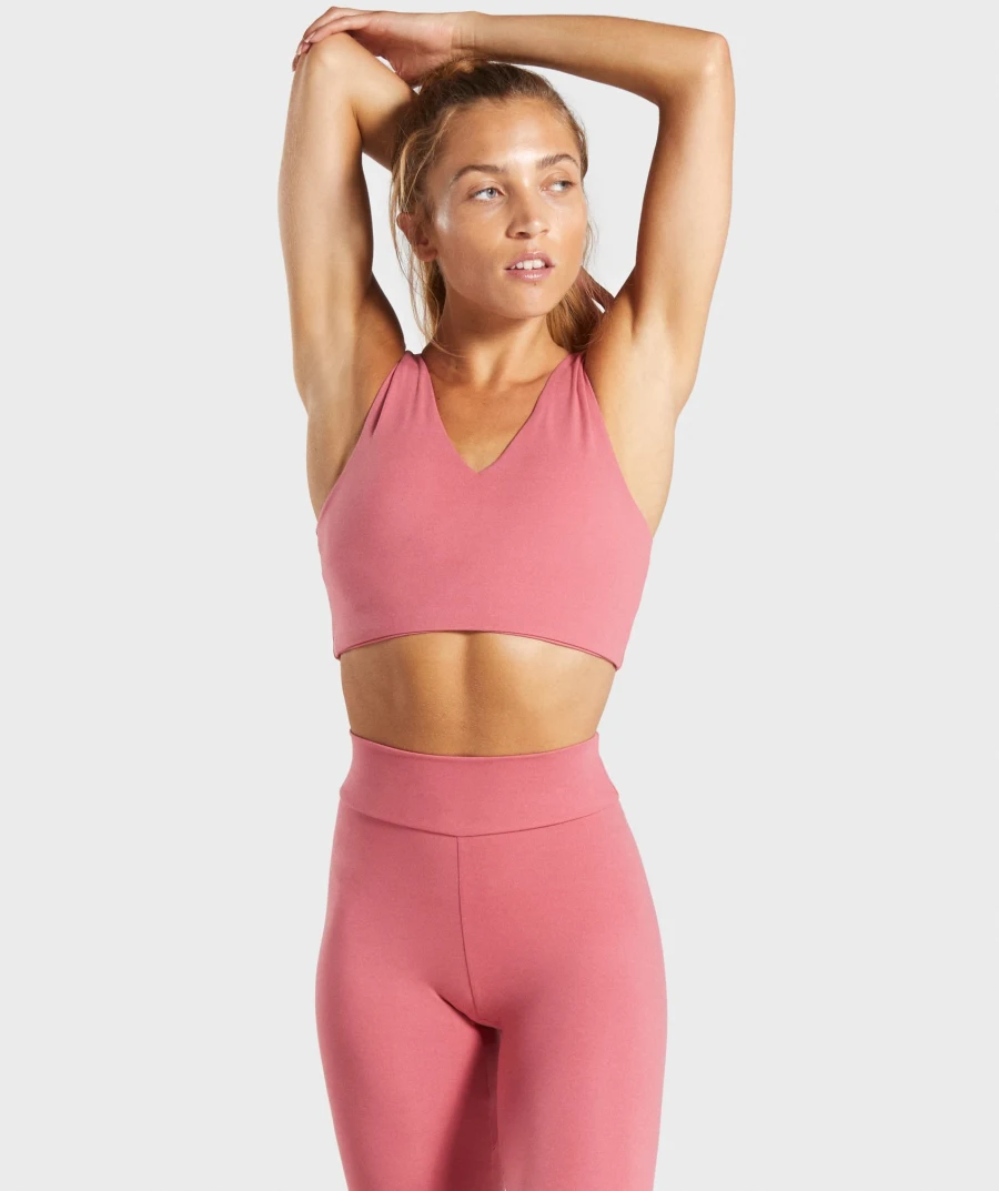 pink yoga sports bra