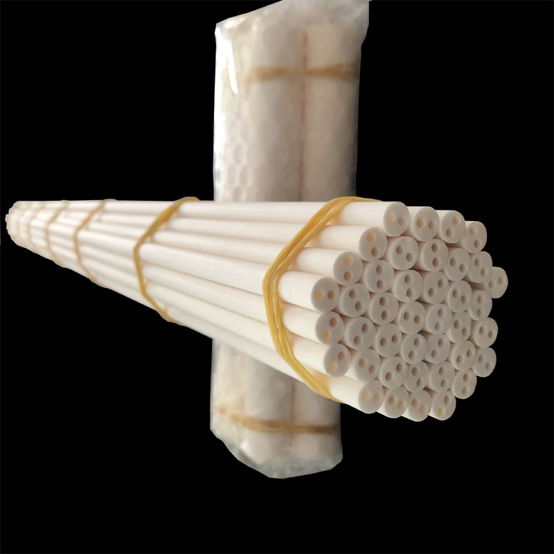 Tubo industrial de cerámica de alúmina de 2 orificios