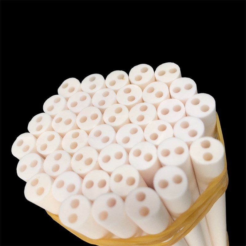 Tubo industrial de cerámica de alúmina de 2 orificios
