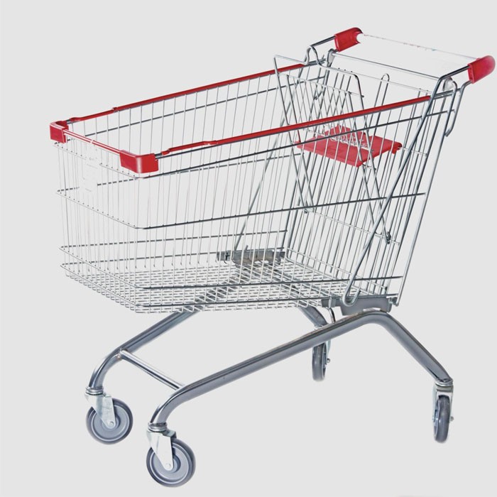 Chrome Steel Grocery Shopping Trolley