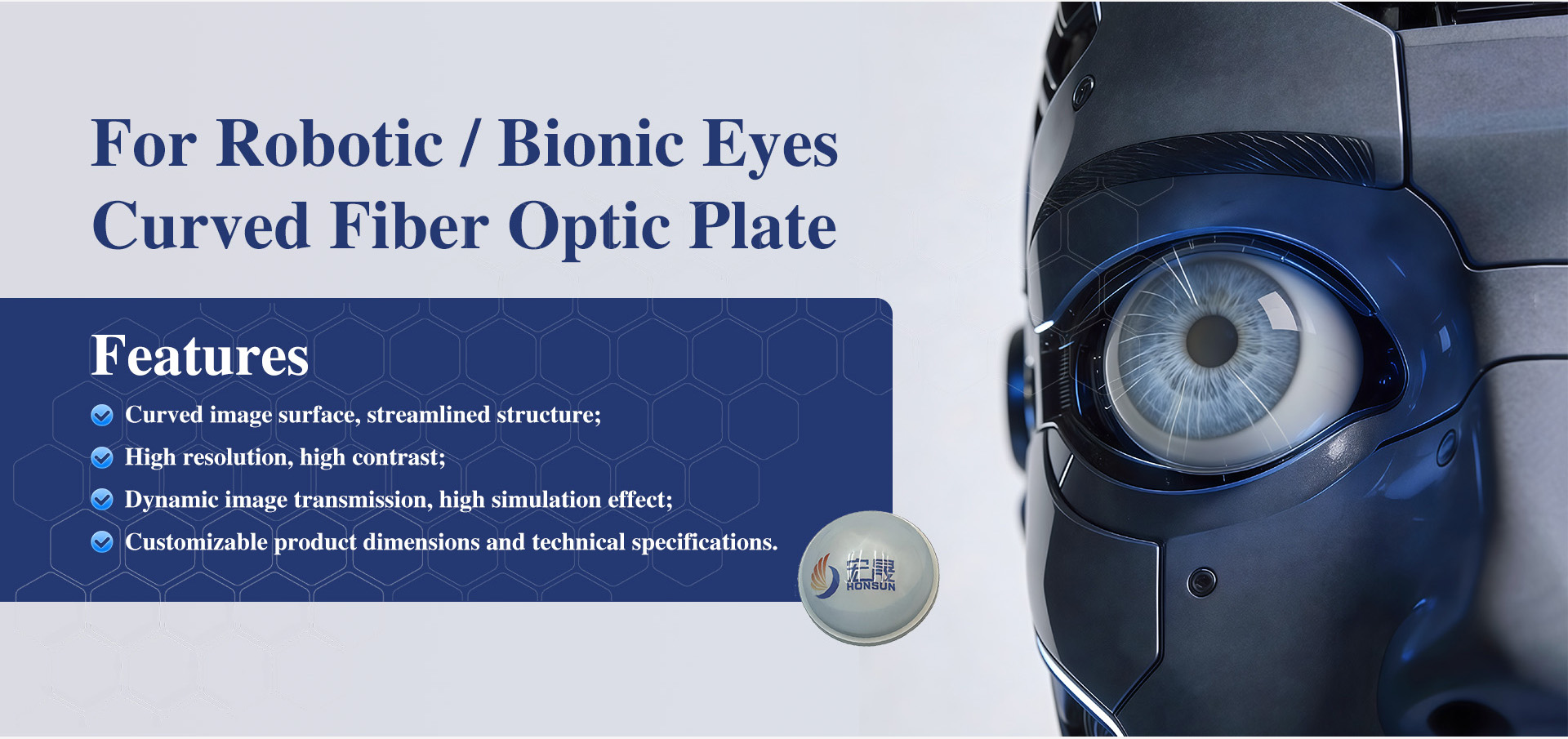 For Robotic / Bionic EyesCurved FiberOptic Plate