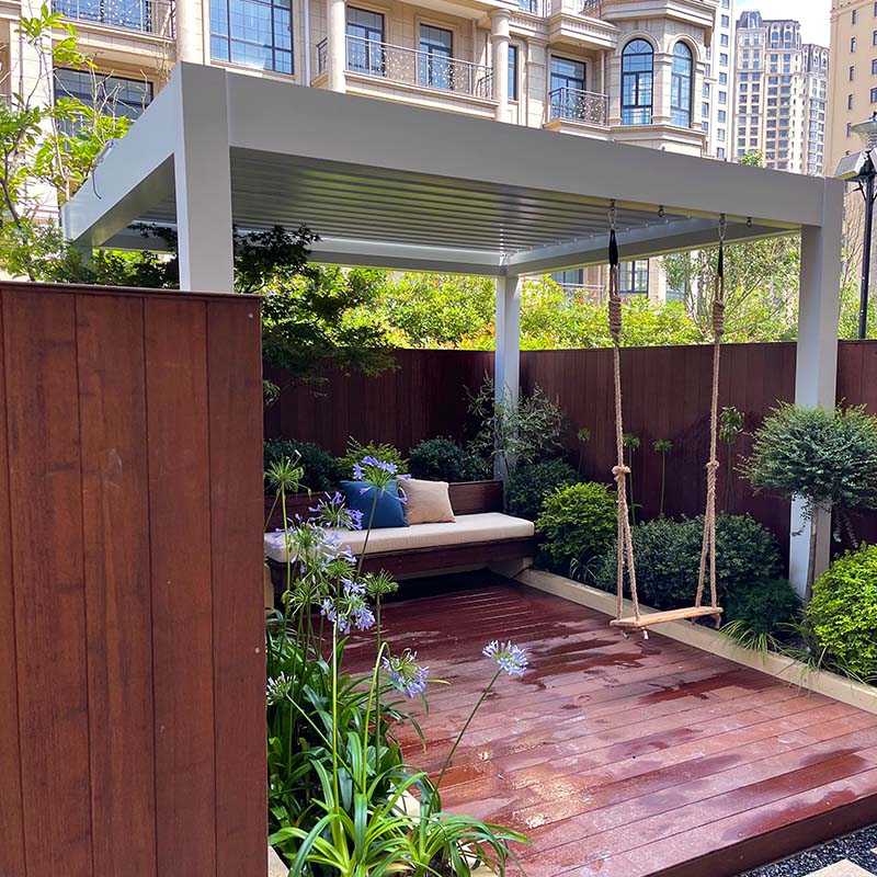 Pérgola de techo de persiana de aluminio de tamaño estándar para jardín