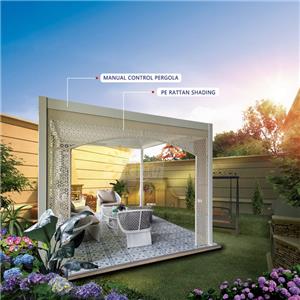 Aluminiumlamellenpergola dekorieren Hinterhof