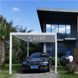 M140铝合金手动翻板百叶车棚