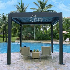 Cu pergola de acoperiș Sunlever Louver nu este nevoie de husă pentru mobilier de exterior