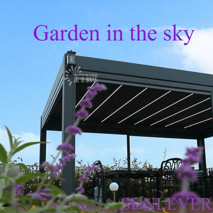 Tuinpergola in de lucht