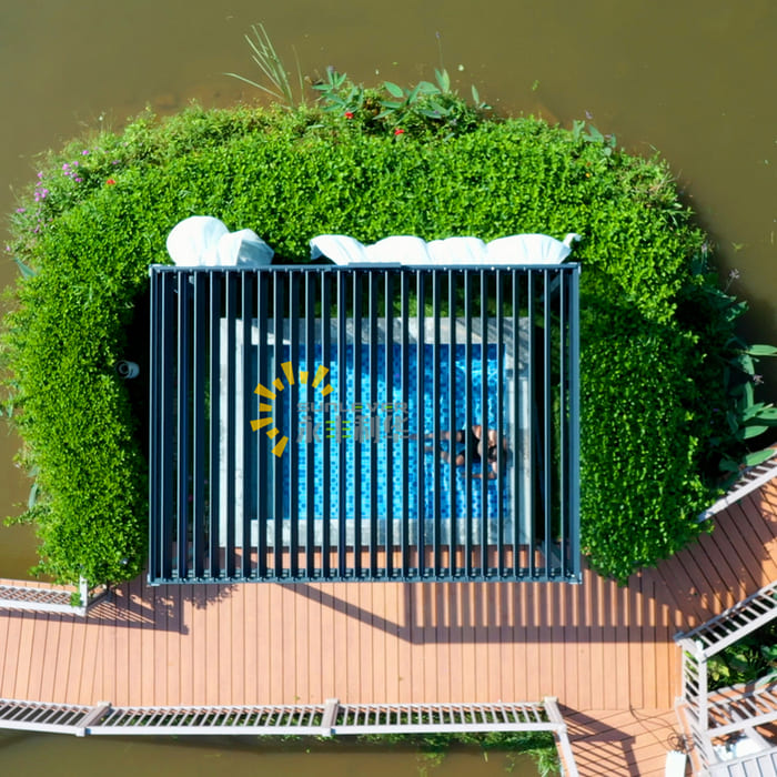 Sunlever aluminium gemotoriseerde pergola in resort