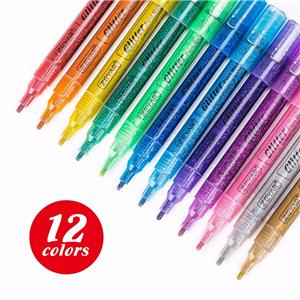 Glitter Paint Pens 12 Colors Fine Point