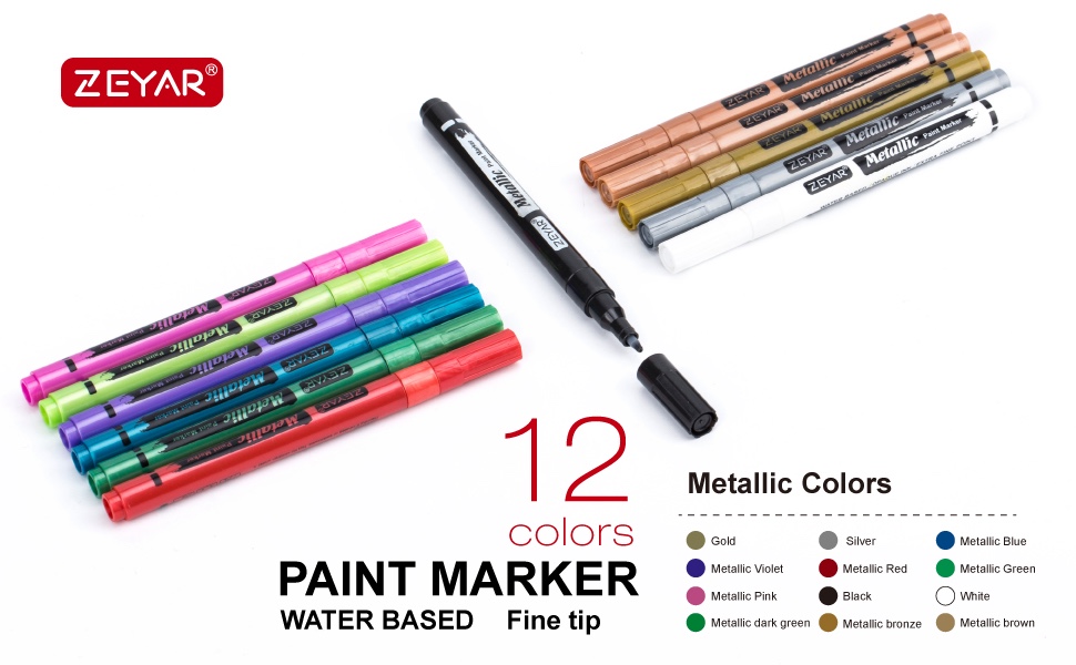 Metallic paint markers 