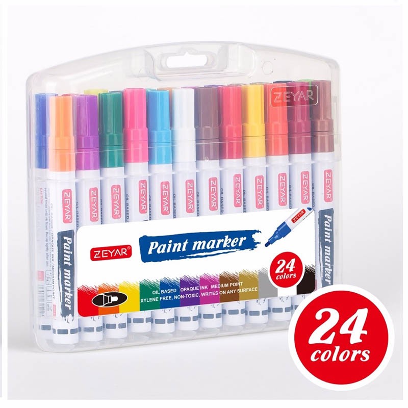 24 colors medium point pen