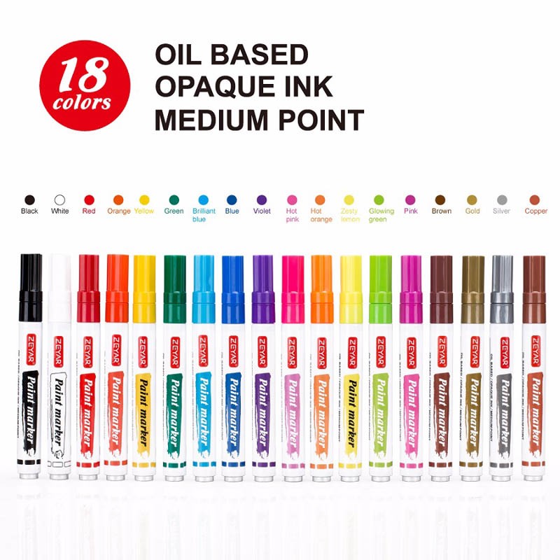 18 colors medium point pen