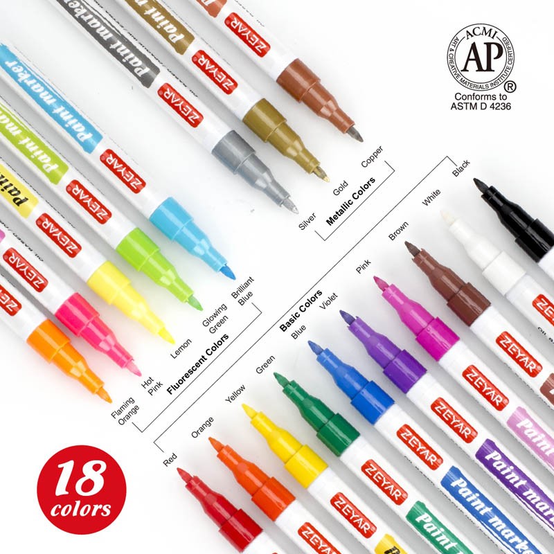 18 لون قلم إضافي دقيق 