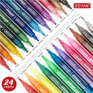 Bolígrafos con purpurina 24 colores punta fina