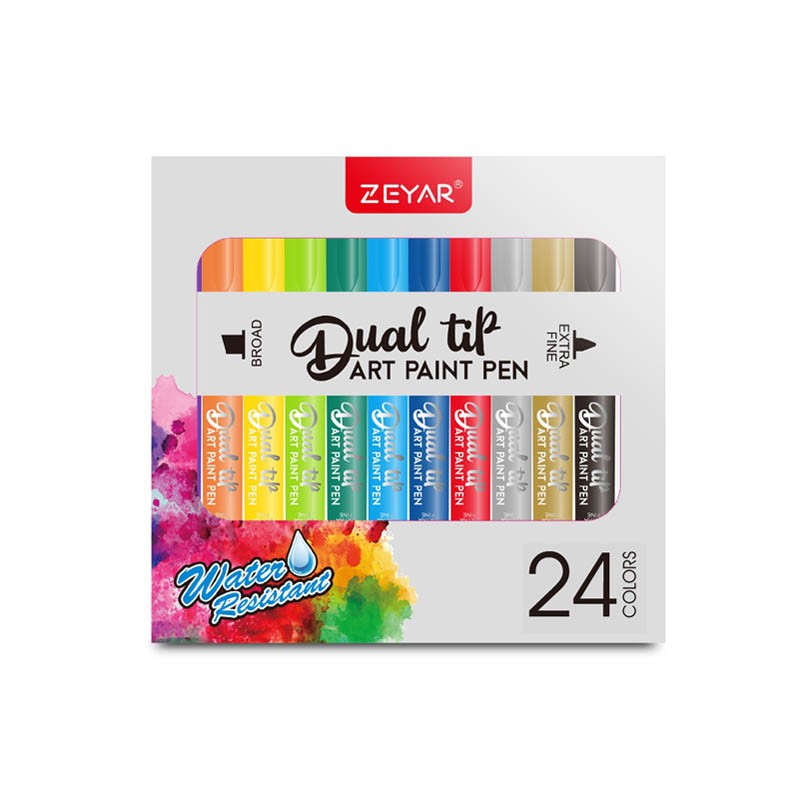 24 colors dual tips point pen