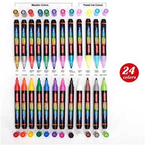Acrylverf pennen 24 kleuren medium punt