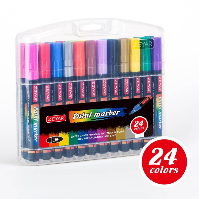 24 لون متوسط ​​القلم