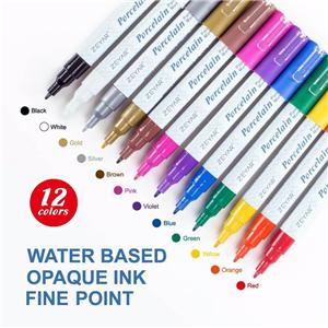 도자기 페인트 펜 12 색 파인 포인트