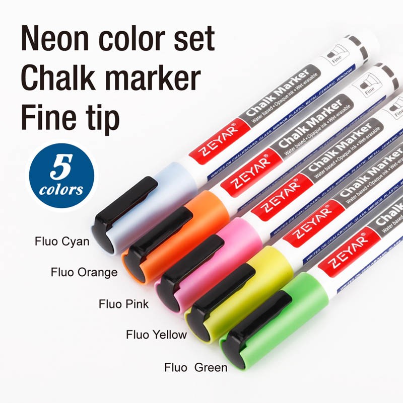 Chalk Marker 5 Colors Fine Tip 