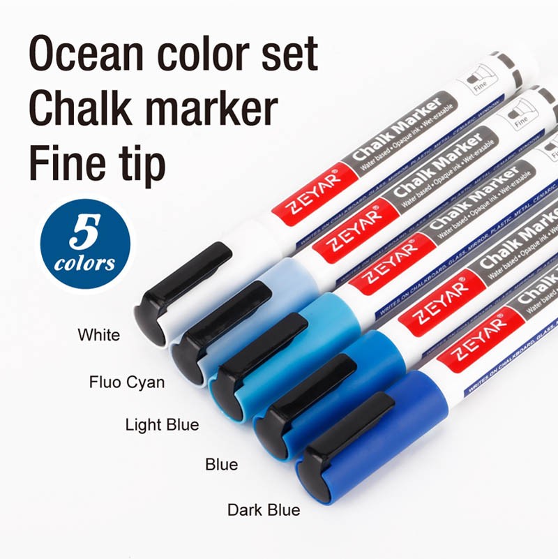 Chalk Marker 5 Colors Fine Tip 