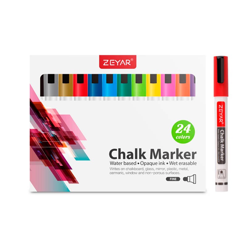 Pennarello Chalk 24 colori punta fine