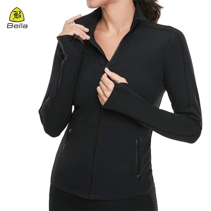 Vestes de sport féminines vierges à col zippé