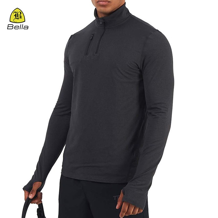 Veste active d'entraînement à demi-fermeture éclair pour homme