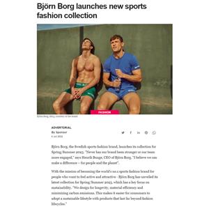 Björn Borg lança nova coleção de moda esportiva