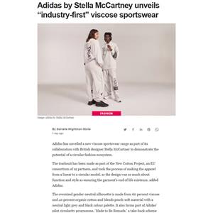 Adidas by Stella McCartney представляет «первую в отрасли» спортивную одежду из вискозы