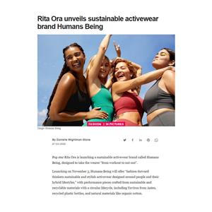 Рита Ора представляет экологически чистый бренд спортивной одежды Люди Существование