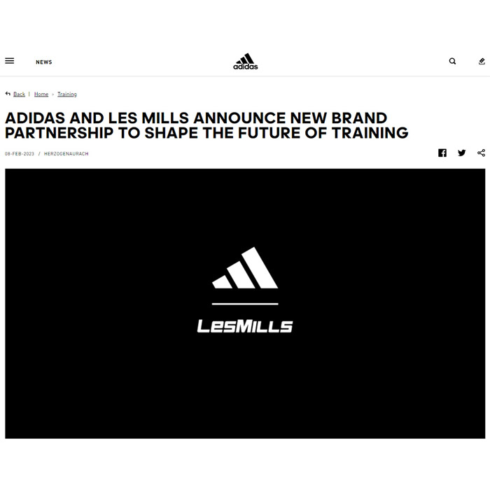 ADIDAS VÀ LES MILLS CÔNG BỐ HỢP TÁC THƯƠNG HIỆU MỚI ĐỂ ĐỊNH HÌNH TƯƠNG LAI CỦA TẬP LUYỆN