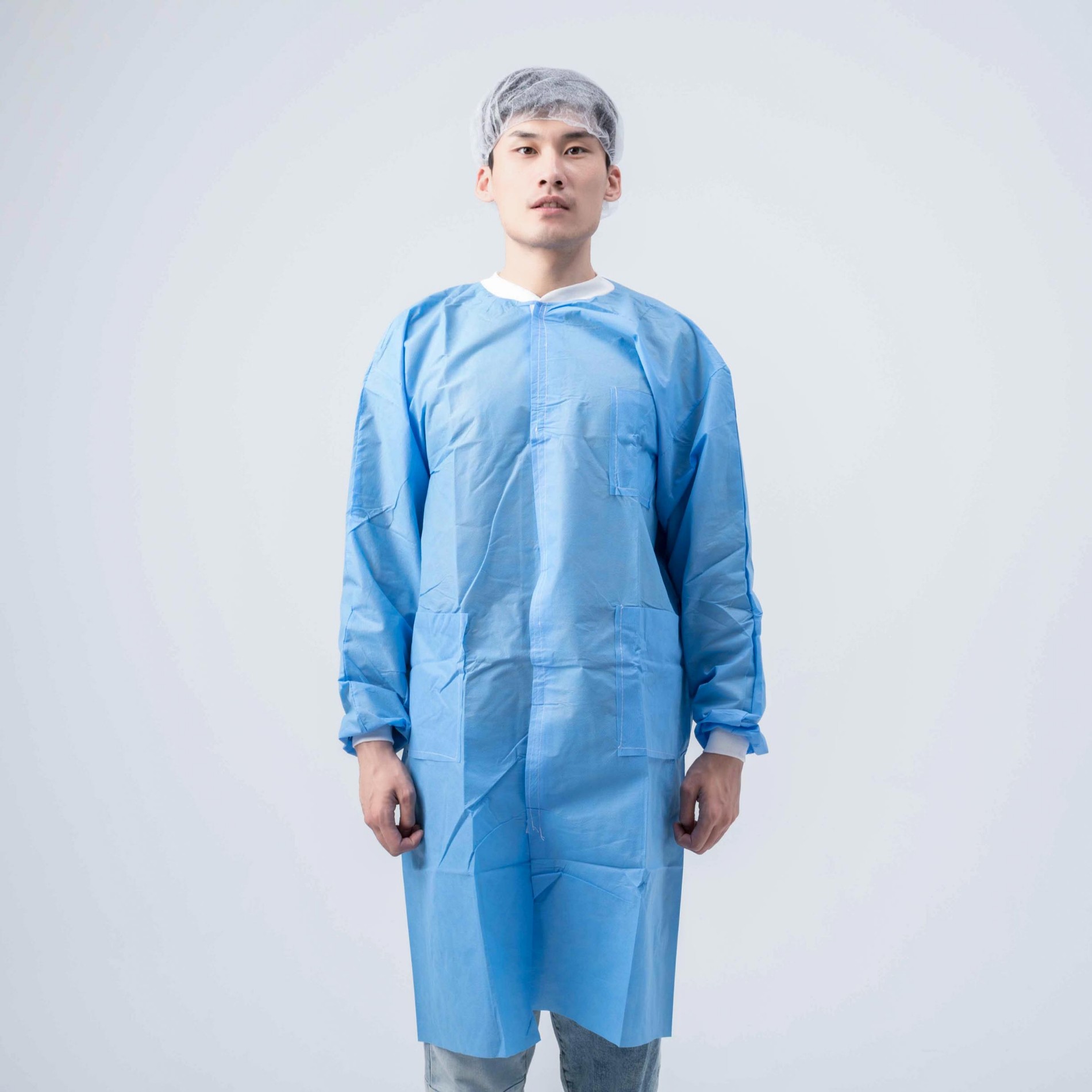 Protective SMS Lab Coat With Knitted Cuff And Porket