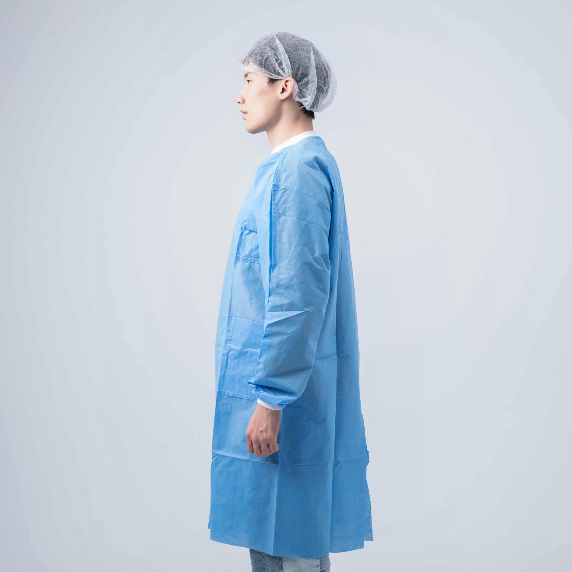 Protective SMS Lab Coat With Knitted Cuff And Porket