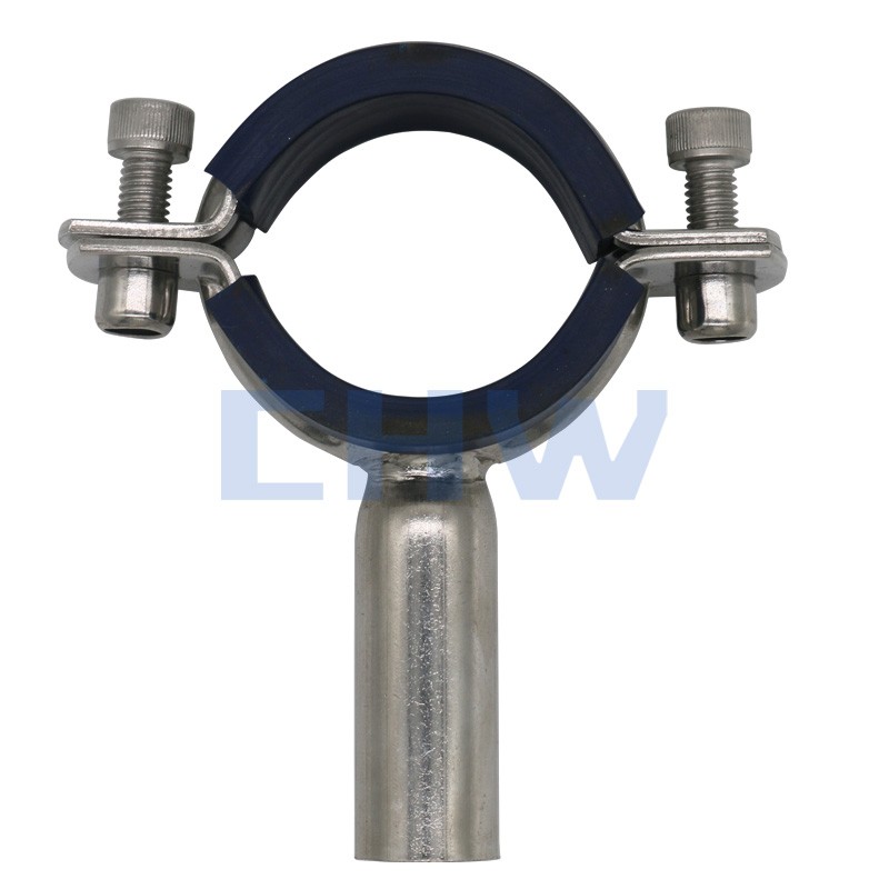 Stainless steel pipe clamps with blue sleeve