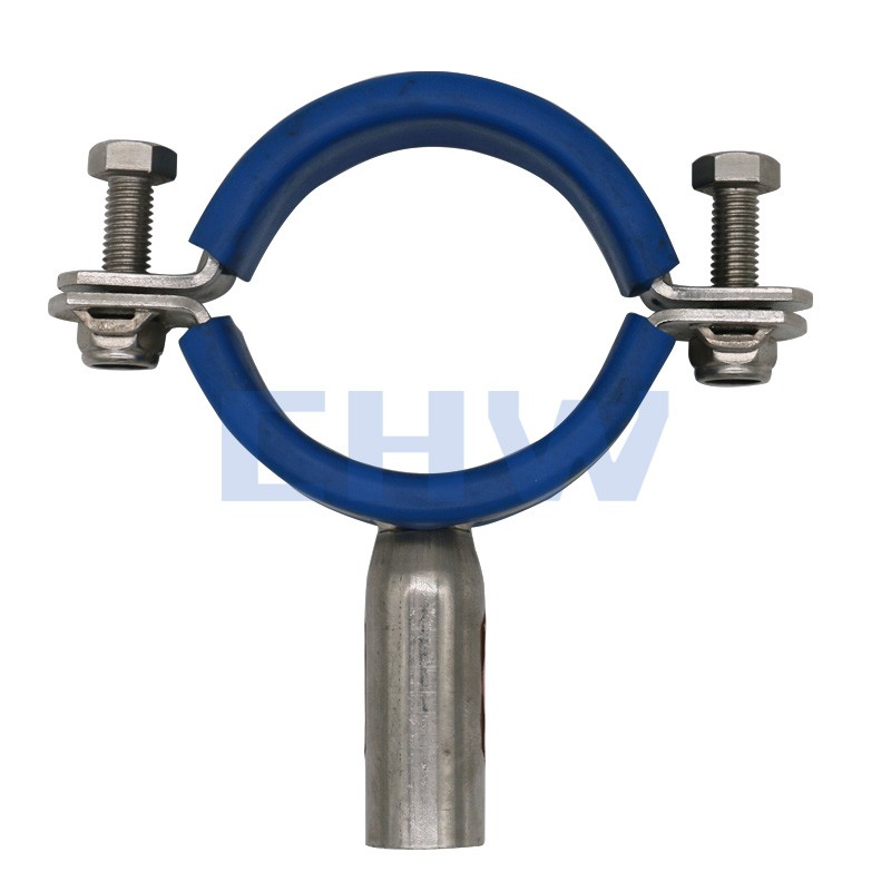 Stainless steel pipe clamps with blue sleeve