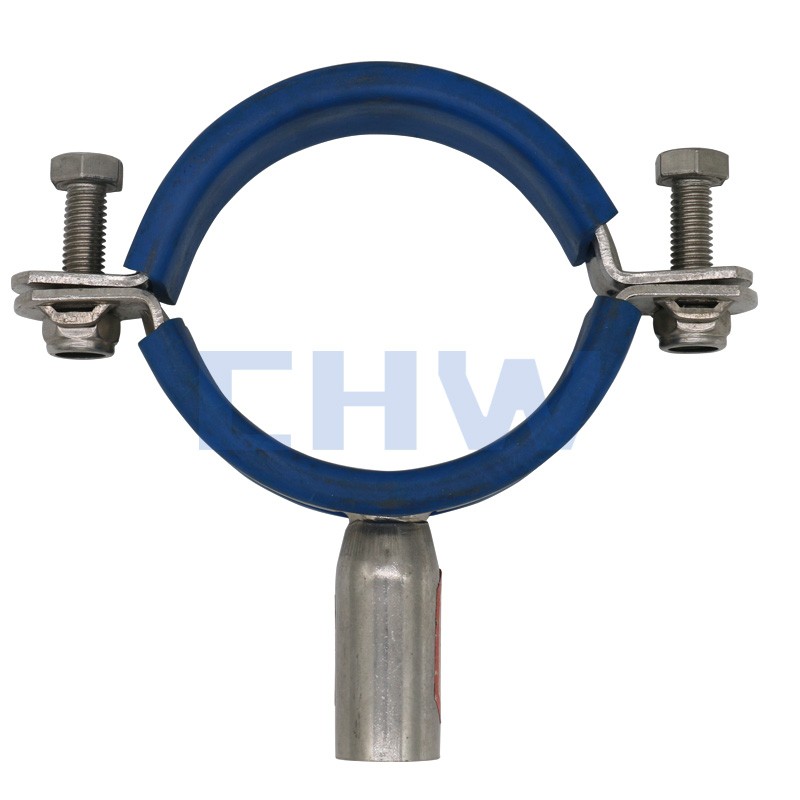 Supply Stainless steel pipe clamps with blue sleeve high quality