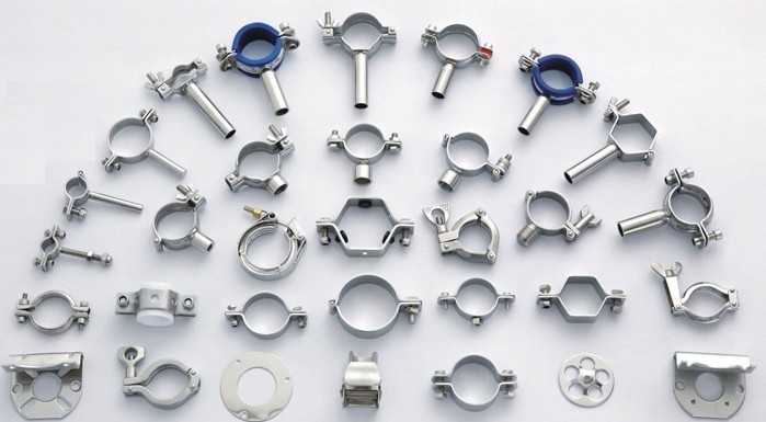 Stainless steel sanitary tack tube clamps