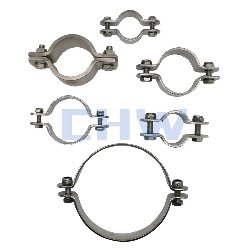 Sanitary Stainless steel SS304 SS316L pipe support clamps without shaft clips pipe holders pipe clamps tubing hanger