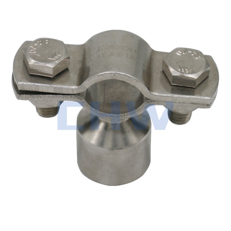 Sanitary Stainless steel SS304 SS316L pipe clip pipe support with shaft pipe holders pipe clamps tubing hanger