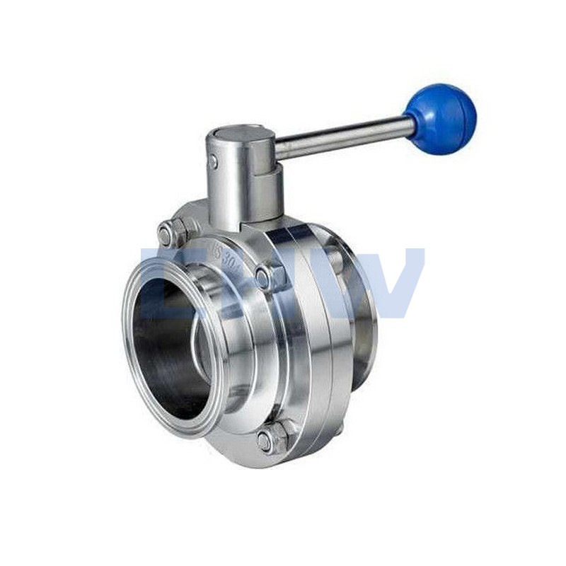 Stainless steel sanitary quick installed butterfly valve