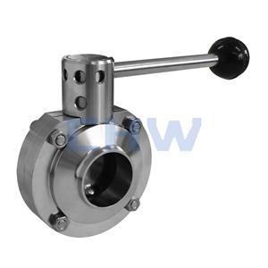 Sanitary stainless steel high quality maual welded butterfly valve ss304 ss316L DIN SMS ISO 3A BPE IDF AS BS