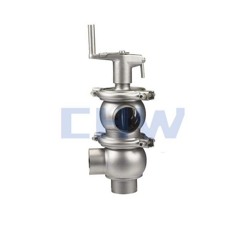 Sanitary stainless steel high quality manual reversing valve F type ss304 ss316L DIN SMS ISO 3A BPE IDF AS BS