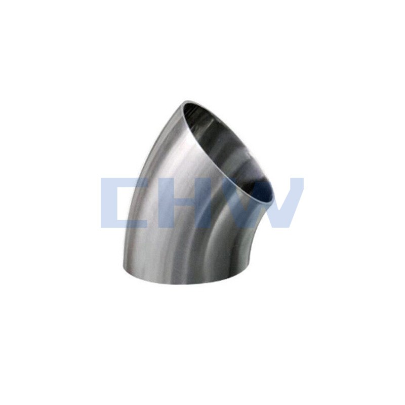 Stainless steel sanitary 45D SS304 SS316L short bend elbow high quality DIN SMS ISO 3A BPE IDF AS BS