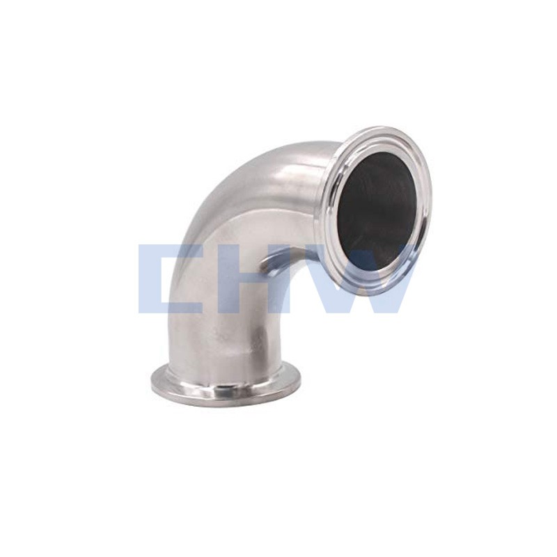 Stainless steel sanitary clamped 90D SS304 SS316L bend with mirror polishing elbow DIN SMS ISO 3A BPE IDF AS BS