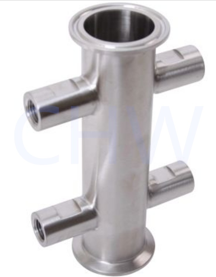 Sanitary stainless steel high quality Tri Clamp 1.5 in. x (4) FNPT 14 in SS304 SS316L manflod DIN SMS ISO 3A BPE IDF AS BS