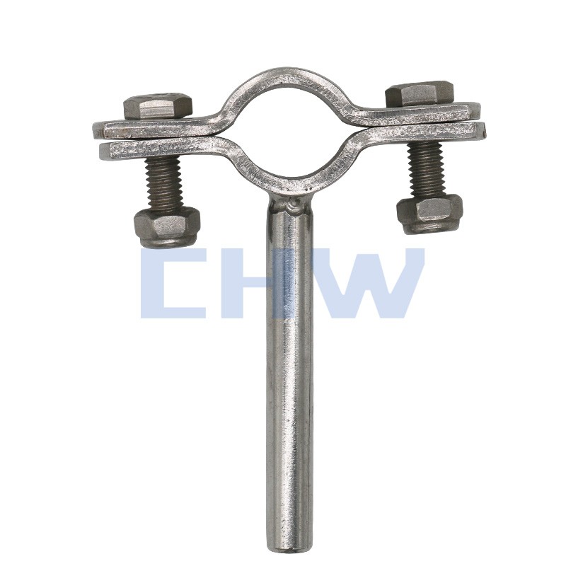 Sanitary Stainless steel SS304 SS316L screw thread clamps with shaft pipe support clips pipe holders pipe clamps tubing hanger