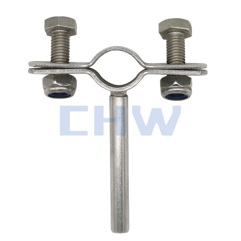 Sanitary Stainless steel SS304 SS316L clamps with shaft pipe support clips pipe holders pipe clamps tubing hanger
