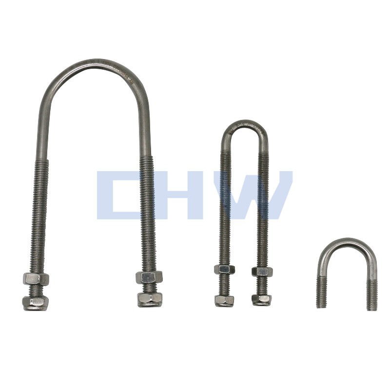 Sanitary Stainless steel SS304 SS316L pipe clamps slender U type pipe bracket holders pipe clips tubing hanger support