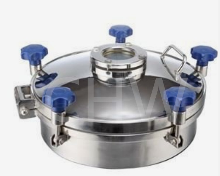 Sanitary stainless steel ss304 or ss316L Pressure Circular Tank Manway Manhole With Flange Sight Glass